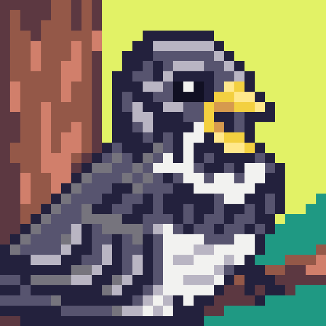edwingamedev's tweet photo. Double-collared seedeater to my friend Leite. #pixelart https://t.co/gJNk14w6sz