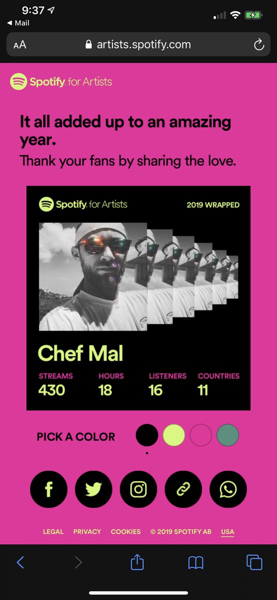 Tweetachai's tweet photo. 3 months on #Spotify. Gotta get better 🍽 
 
Thank you everyone for your support, #WelcomeToMyShadowbox coming soon, stay patient and stay tuned. Much love ❤️ 

2020 I’m coming with vision 👀

#spotifywrapped https://t.co/NDSSOuyecB