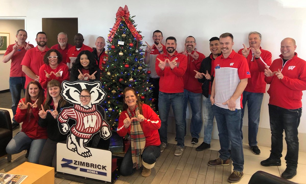 Jonathan Taylor told us to wear Badger Red today, so that's exactly what we did! Go Badgers! #OnWisconsin