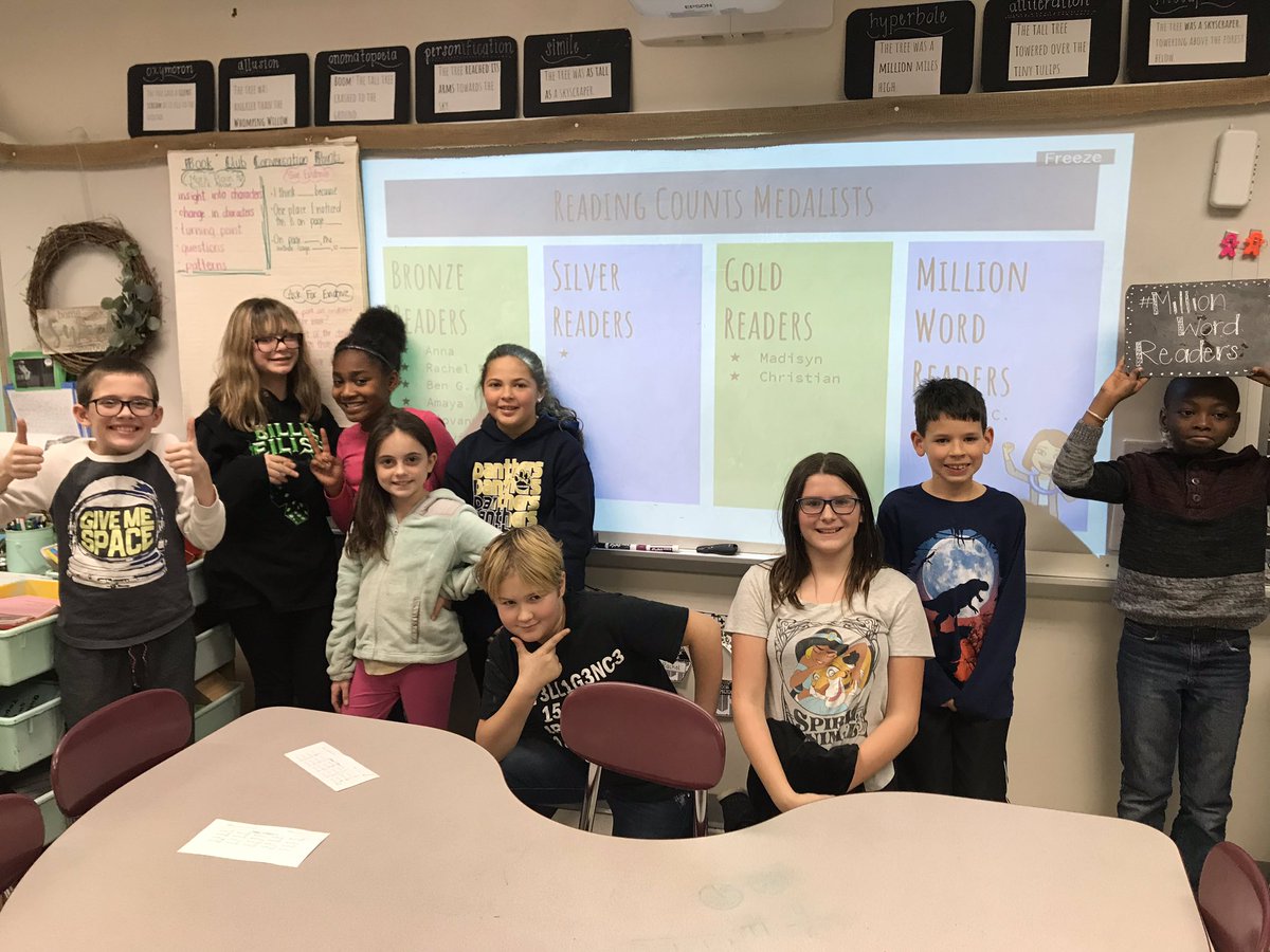 MrsMongada's tweet photo. Shout out to these hard working readers who have earned either a bronze, gold, or #millionword metal! I can’t wait to see more metalists join this group in the next few weeks! @ParksideES #PennDelcoProud #ReadingCounts #readingtakesusplaces https://t.co/SZUWGO60bW