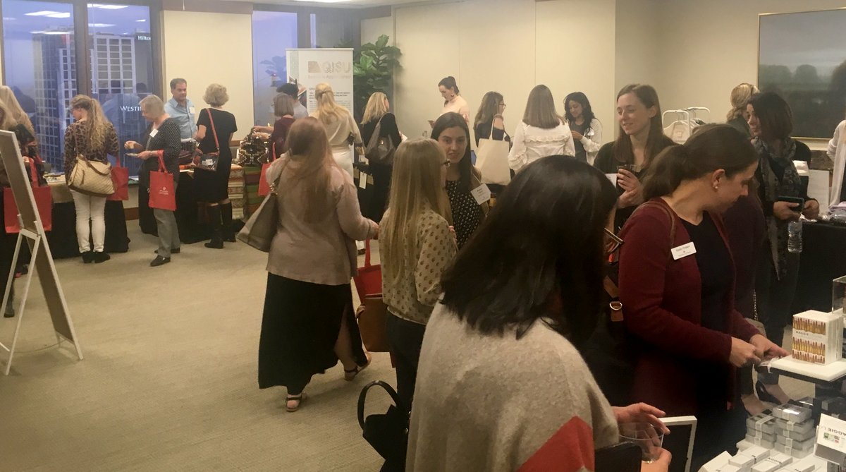 mcginnislaw's tweet photo. McGinnis Lochridge got in the holiday spirit last night with our 1st annual marketplace featuring local, women-owned businesses – a merry time was had by all who attended. #ShoplocalATX @julie_myrtille @milkandhoneyspa @RavenAndLily @MLConfections https://t.co/tX4Scx8Gd9