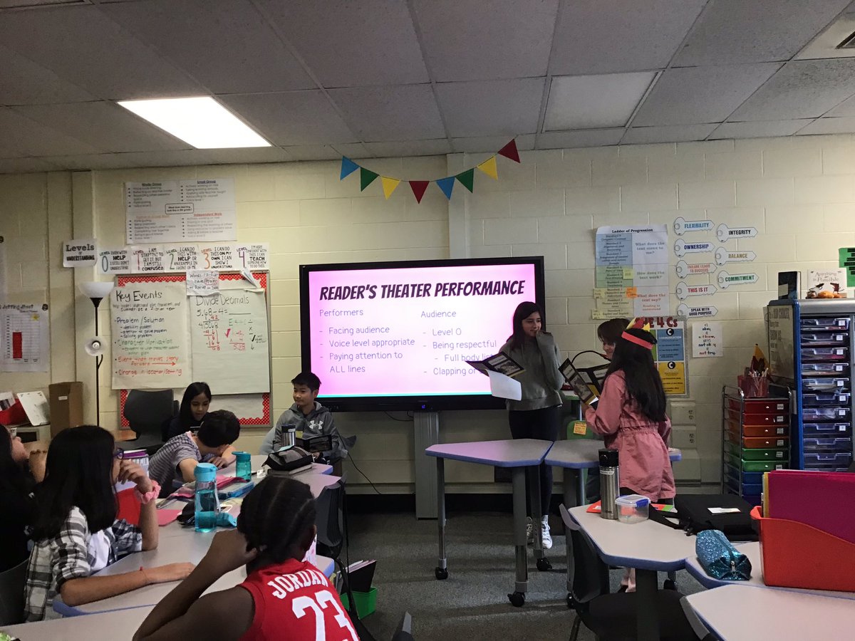 MissShimanek_54's tweet photo. 3-2-1-scene! 🎭 Ss took the stage for reader’s theater to embody different characters and stories! A round of applause 👏 for #team215 https://t.co/we4JlvDFsG