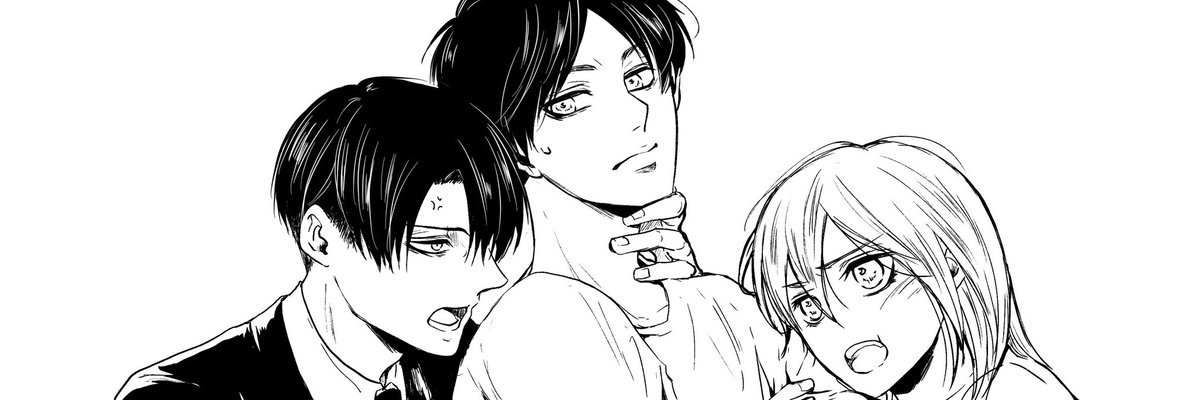 Mikko Pa Twitter ヒビキさん Acutedrug におねだりしてヘッダーのイラスト を描いてもらいました 最近私がめちゃくちゃ妄想してるエレリヴァヒスです エレンをサンドしてりばいさんとヒスがバチバチしてるの最高に可愛い ありがとうございます はあ 可愛