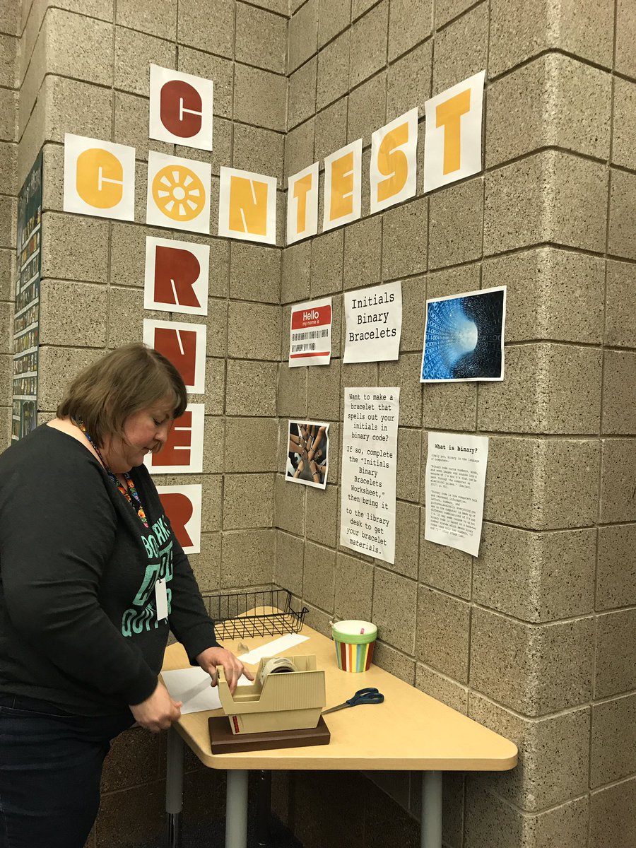 chaaven's tweet photo. The @southms_gf library will be the place to be on Monday for the start of #HourofCode week. #binarybracelets #Tangrams #Coding https://t.co/JE0cTlzyY9