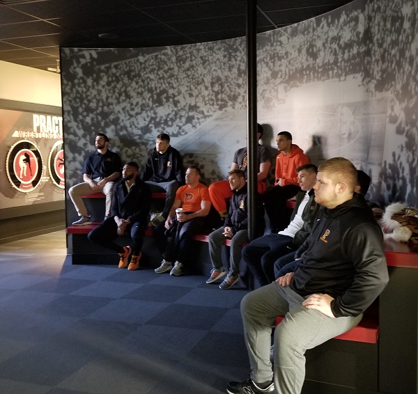 Happy <a href="/tigerwrestling/">Princeton Wrestling</a> was able to visit before their match against <a href="/CowboyWrestling/">OSU Cowboy Wrestling</a>.

3 Tigers are winners of our Dave Schultz HS Excellence Award: Aidan Conner, Nathan Dugan and Quincy Monday.

Good Luck to the Tigers and we look forward to their next visit. 

<a href="/novogratz/">Mike Novogratz</a>