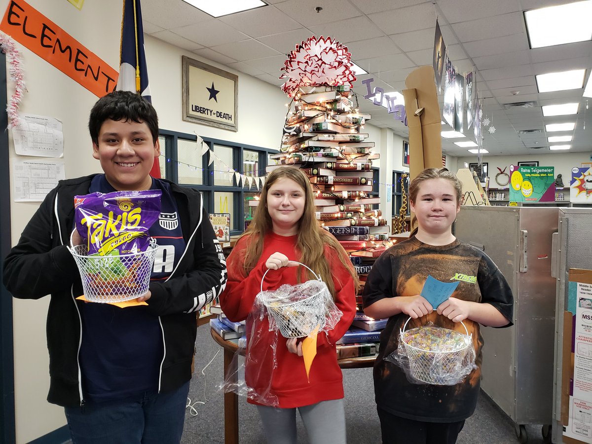Our turkey hunt raffle winners. Yahir Castillo, Alexis Ward, and Stacey McKee. These lucky 6th graders made an effort to write me a reflection on the book they were reading. One reflection gave them an entry to the raffle. <a href="/WISDBrabham/">Brabham Middle School</a> <a href="/jeanicoach/">Jean Eaton</a> #librarylife #readmorebooks