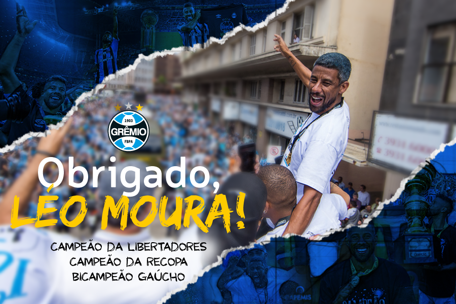 Hoje nos despedimos do lateral <a href="/leomoura2/">Léo Moura</a>. Queremos te agradecer por toda a dedicação nos últimos três anos e por toda tua participação nos títulos que conquistamos juntos neste tempo. Desejamos toda a sorte nos próximos desafios da tua vitoriosa carreira! 👏🏼💪🏾🏆🏅🇪🇪