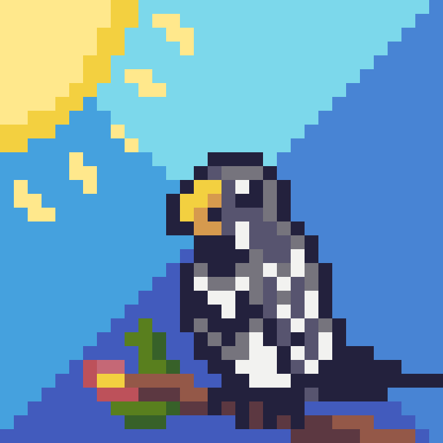 edwingamedev's tweet photo. Double-collared seedeater. v2. #pixelart https://t.co/YJH86pa1nk