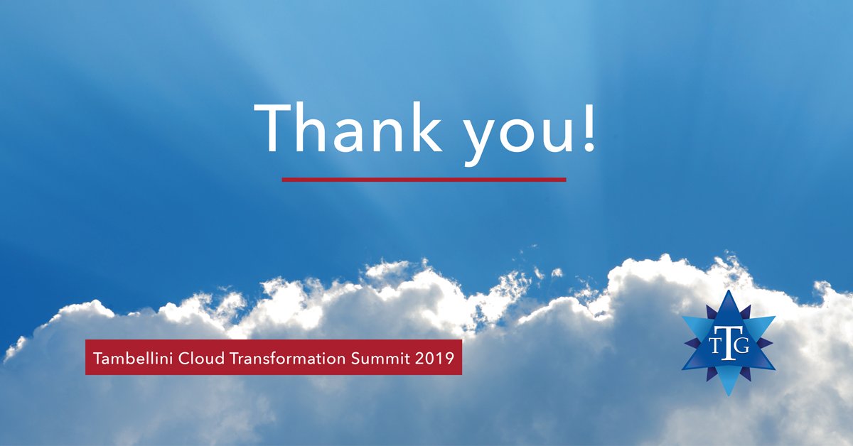 TambelliniGroup's tweet image. The first Tambellini Cloud Transformation Summit is in the history books. What an amazing three days made learning, inspiration, and camaraderie. 🙌 Thank you to everyone who made this event possible. #highered #edtech #TambelliniSummit19
