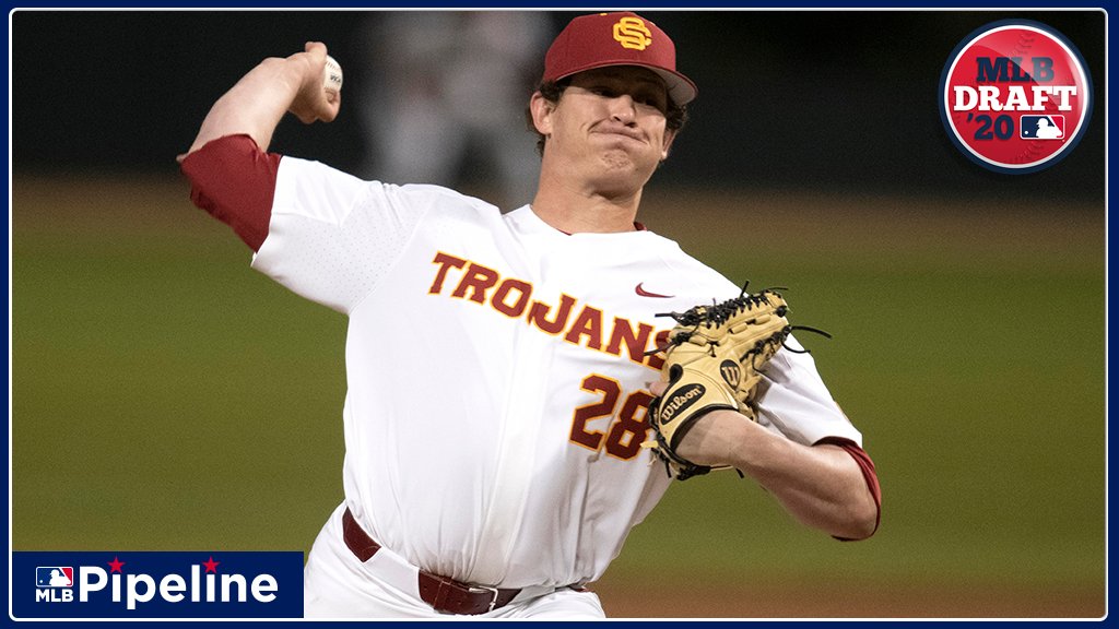 MLBPipeline's tweet photo. He was a Top 100 prospect as a prep pitcher and he's a Top 100 prospect again coming out of @USC_Baseball. See where Kyle Hurt, a 6-foot-3 righty with pure stuff, ranks among #MLBDraft hopefuls: https://t.co/bpBp9hNqdu https://t.co/ib1iEaYwY4