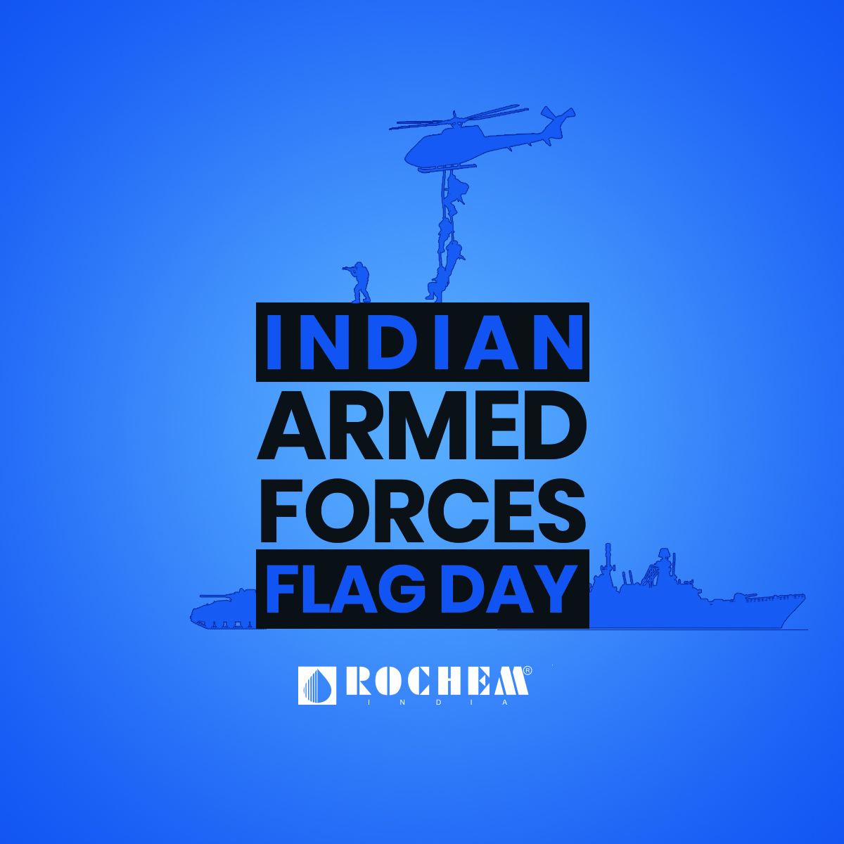 RochemIndia's tweet photo. A tribute to our Brave & Courageous Forces, who show tremendous acts of valour whenever the country needs it. A heartfelt Salute to our Forces.
#ArmedForcesFlagDay #India #Jai #Hind #salute #pride #water #treatment #waterpurification #wastewatermanagement #Rochem #RochemIndia https://t.co/qOOiBYYSWy