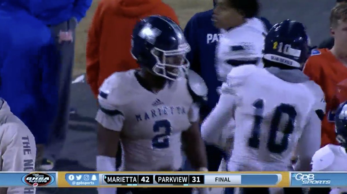 bdn_marietta's tweet photo. Great game for our boys! Final score 42-31, Marietta. #GoBigBlue #State https://t.co/vDUAs08kVS