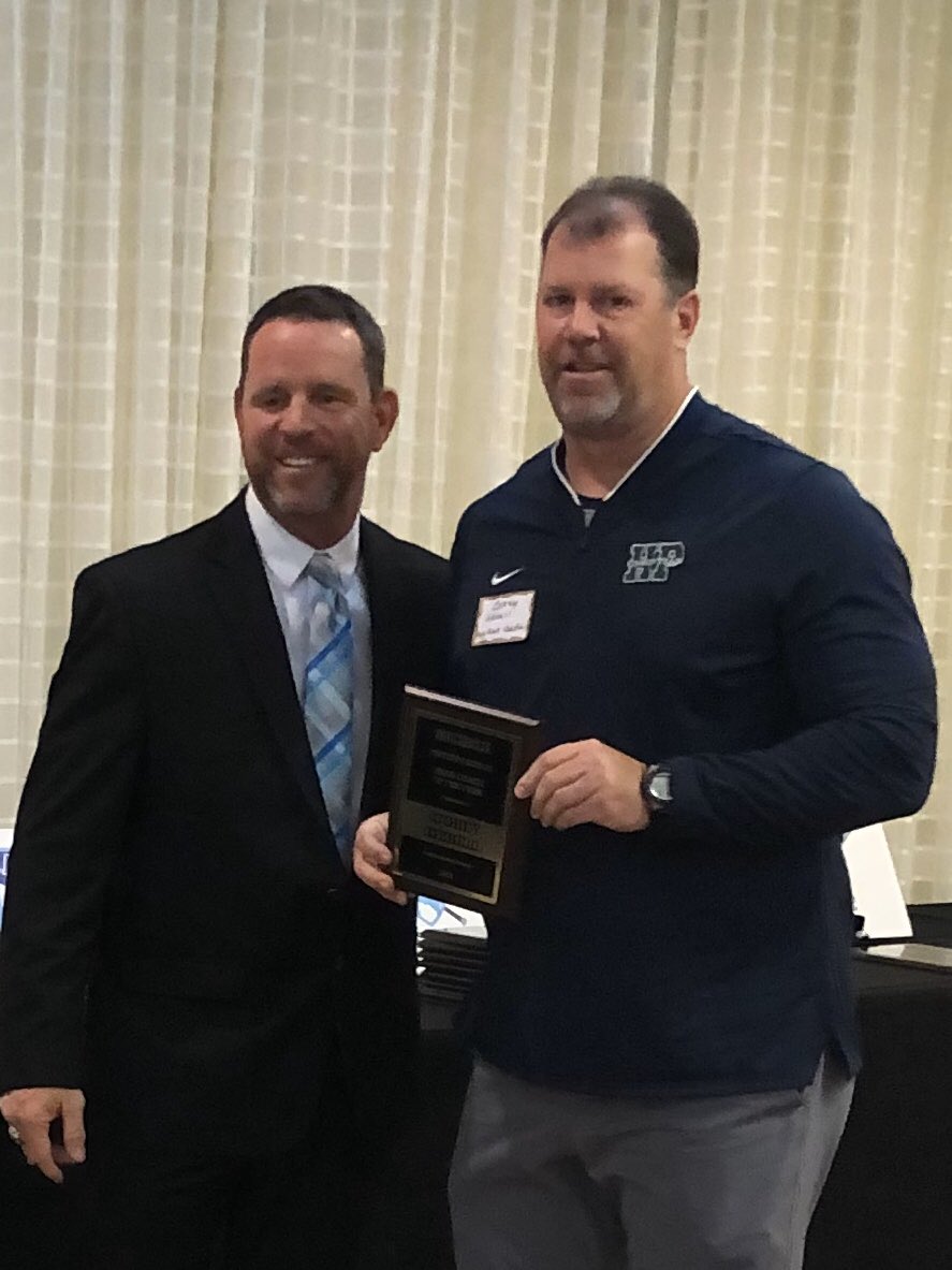 HPCA_Baseball's tweet photo. Congratulations to Head Coach Corey Gesell tonight on receiving his NC Baseball Coaches Association 2019 Head Coach of the year award! Well deserved. @HPCA_Athletics @HPCAcougars #cougarstrong  #2020 @HPEmichael https://t.co/uCwX0qrGKU