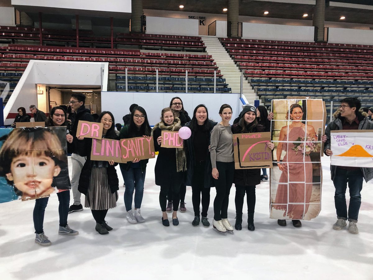 Penn_SIVE's tweet photo. Celebrating @kristin_linn at the Figure Skating Club holiday show in the best way we know how - with stats jokes and life-sized cutouts!! ⛸️☃️ #linnsanity https://t.co/INYFLe145d