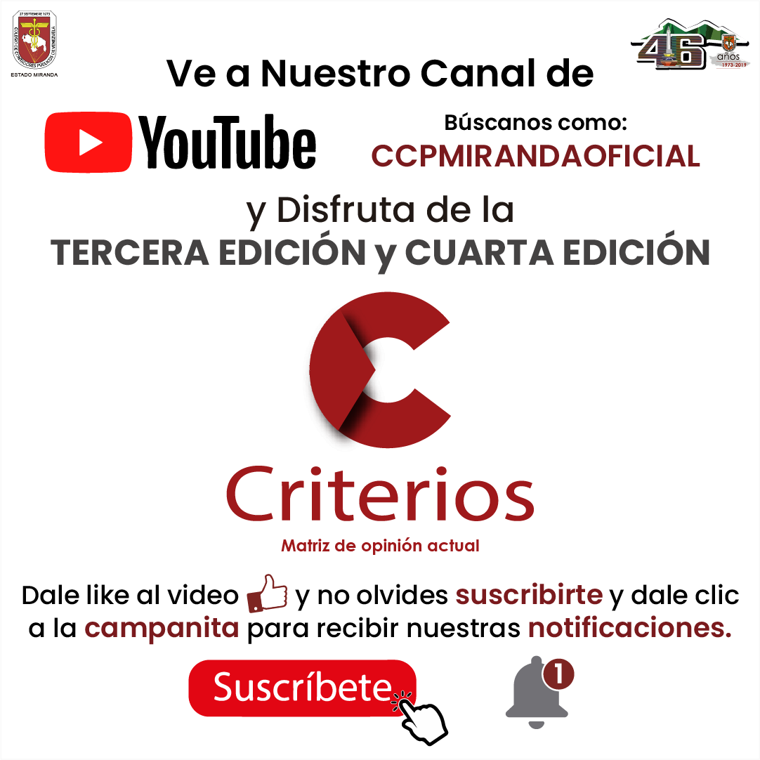 ccpmiranda's tweet photo. Ya se encuentran disponible en nuestro canal de YouTube la tercera y cuarta edición de Criterios.
#ccpmiranda #criterios #controlcalidad #lcft https://t.co/aU9ojs6M2N