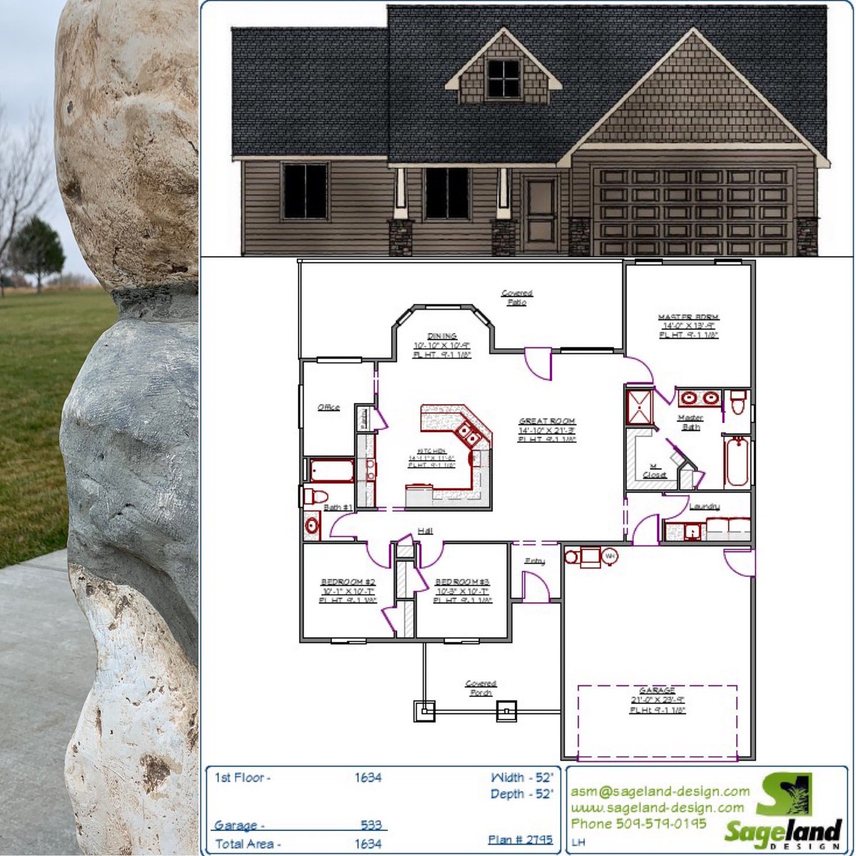 SagelandDesign's tweet photo. Featured Plan: So much to love!  1,634 Sq Ft Home.  3 Bedrooms including a private Master that is tucked away from it all. 

See this and hundreds of other plans on our website or stop in and see us!  #kennewick #tricitieswa #houseplans https://t.co/FN4hpVp6zB