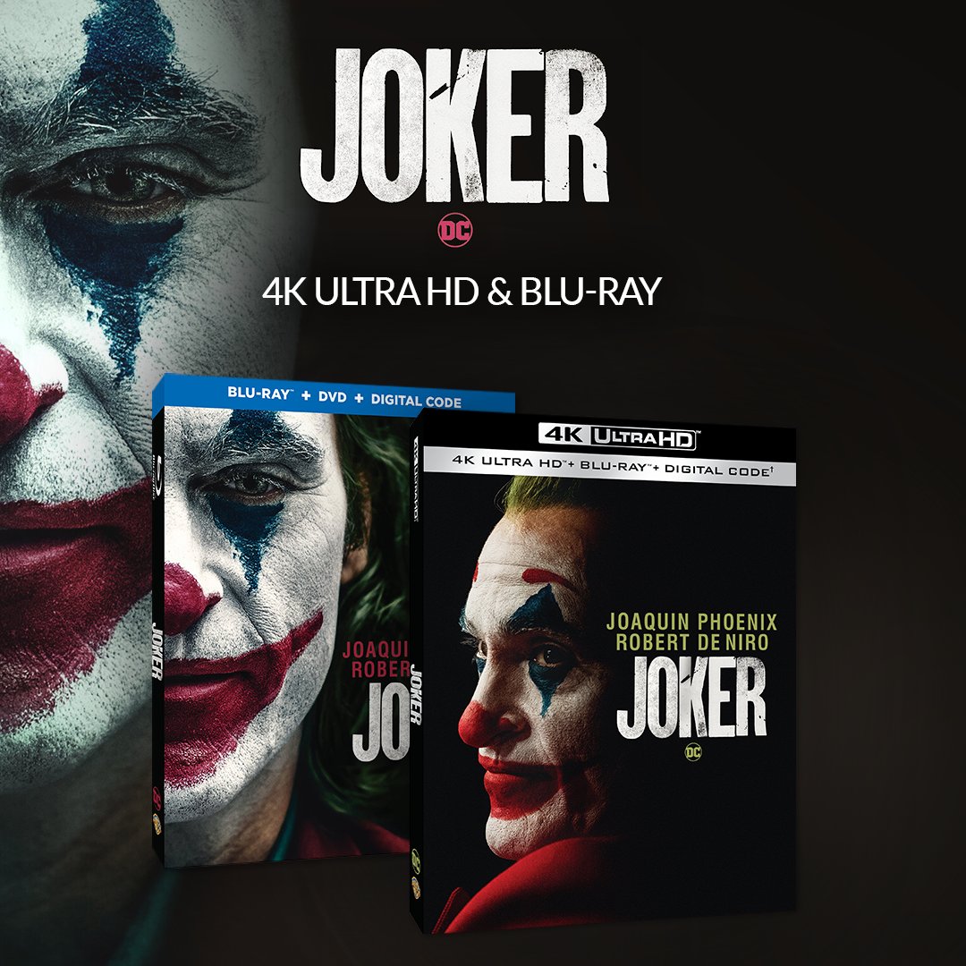 ShopDCE's tweet photo. Put on a happy face — own Joker on 4K &amp; Blu-ray. https://t.co/TA1dZBy50w https://t.co/ngWnNghHjh