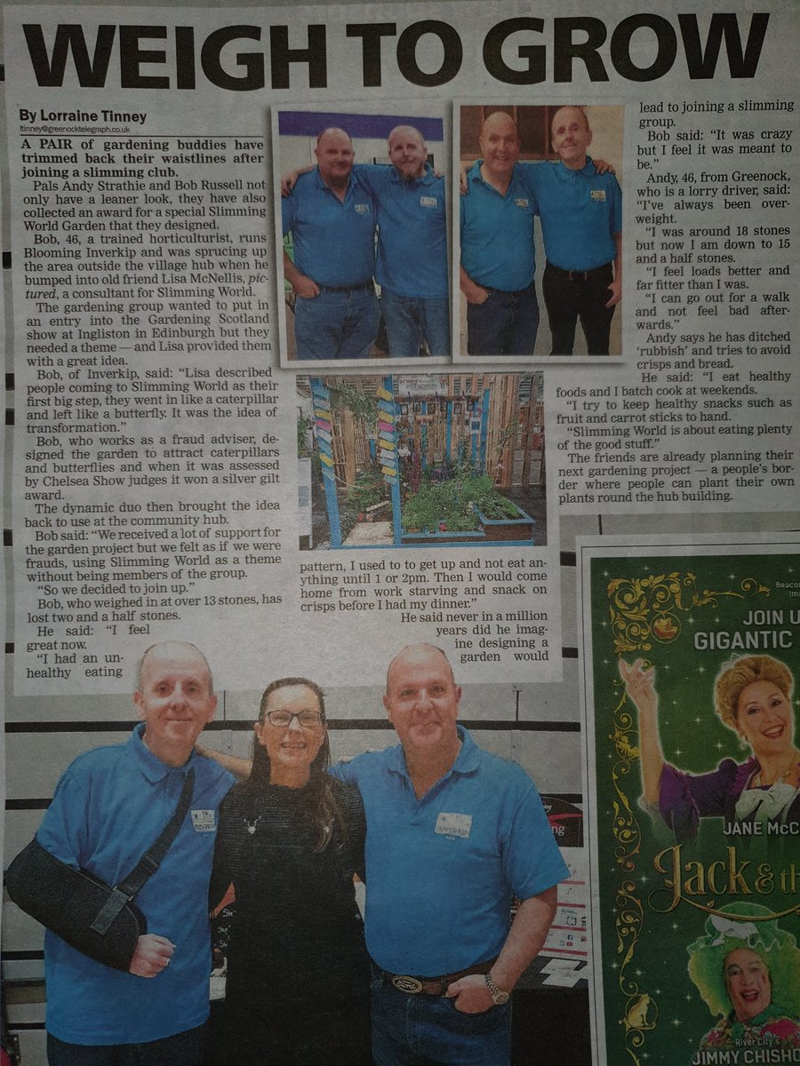 BloominInverkip's tweet photo. Weigh to Grow! @Lisghirl @ScoStrathie Well done to the 3 of us! Many thanks to all at Blooming Inverkip and Slimming World Inverkip for your help and inspiration!😀👍👌 https://t.co/X3zRJ5RDB7
