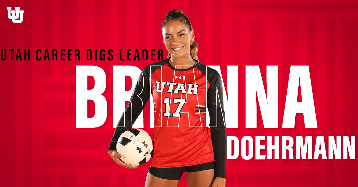 Utah Volleyball (@utahvolleyball) on Twitter photo With that last dig, <a href="/briidoehrmann/">Bri Doehrmann</a> is your new Utah digs career leader! Congrats Bri! #UteStrong With that last dig, <a href="/briidoehrmann/">Bri Doehrmann</a> is your new Utah digs career leader! Congrats Bri! #UteStrong