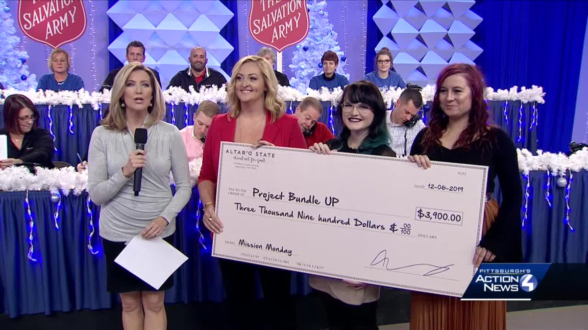 WTAE's tweet photo. Thank you @altard_state for the generous $3,900 donation to Project Bundle Up! #bundlethemup @sperrineWTAE https://t.co/t3xn8YjYwV
