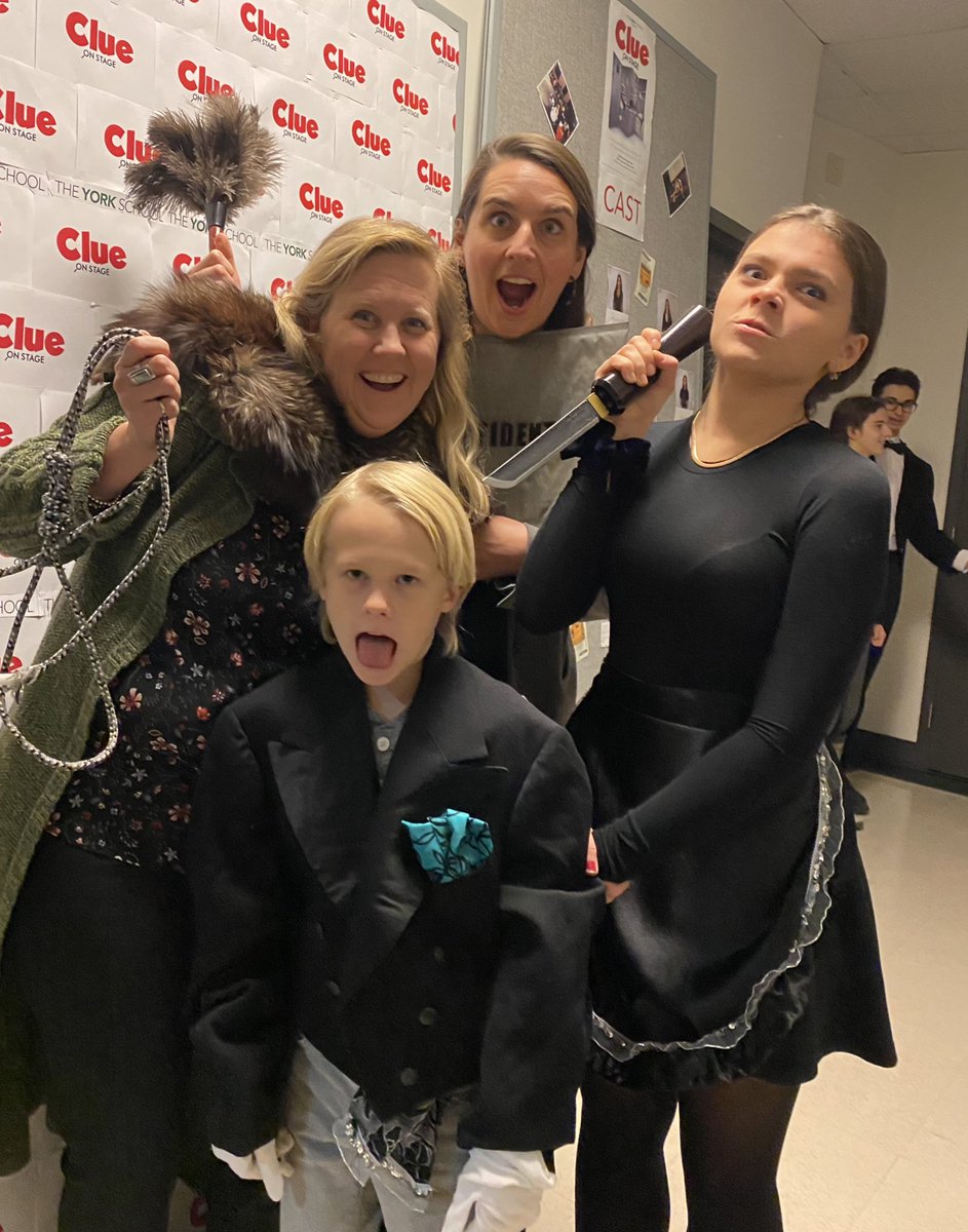 mscharley1's tweet photo. So excited to see tonight’s production of CLUE! We took full advantage of the photo booth. Break a leg everyone! #yorklearns https://t.co/rU8BLaIld4