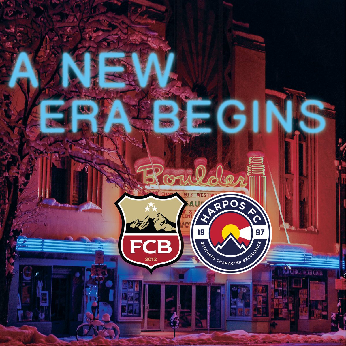 FCBoulder's tweet photo. With the coming together of two impactful soccer entities, this new badge will pay homage to both organizations' history and presence in Boulder, Colorado. Stay tuned...
#fcboulder #soccerforlife #fcboulderharpos #brotherscharacterexcellence #boulder #colorado #menssoccer https://t.co/fyuaeoqRd7