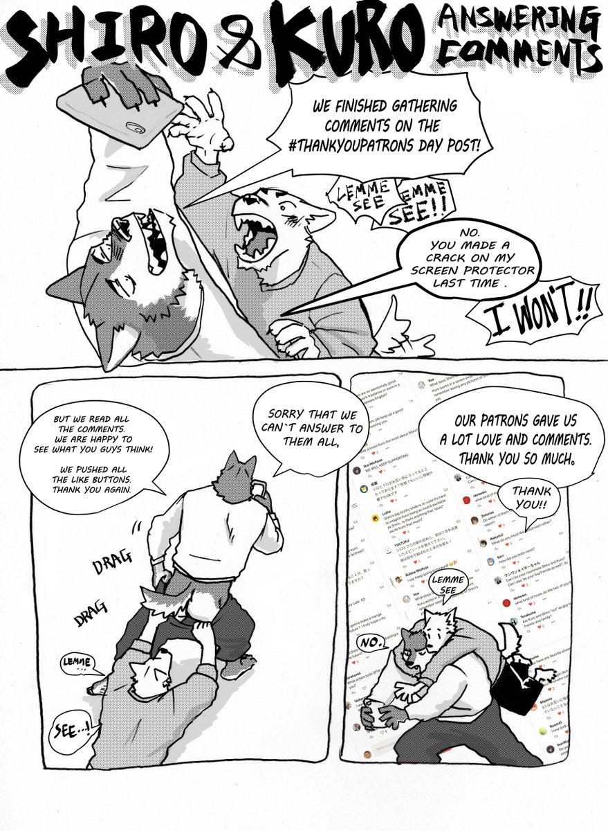 Shiro&amp;Kuro reacting to Patreon comments(1/8) 