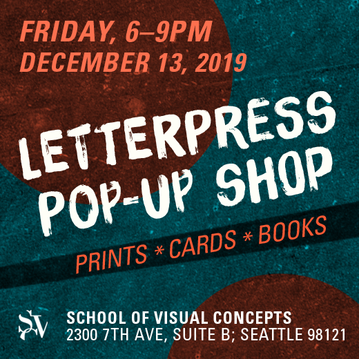 AmadaPress's tweet photo. Next weekend is going to be a fun one, with 1 Holiday Sale + 2 Gallery Parties! [https://t.co/yfpryVnAFf] #svcletterpress #historicSeattle #georgetownArtAttack #seattleprintarts #PNWletterpress #svcseattle https://t.co/4fVB0arFGS