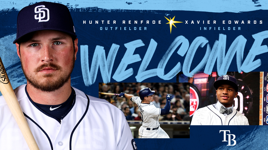 Tampa Bay Rays on X: We've officially acquired Hunter Renfroe, Xavier  Edwards & a PTBNL from the Padres.  / X