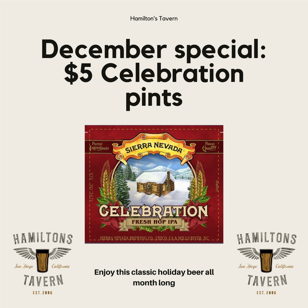 What a deal! $5 Celebration IPA pints all month long!
