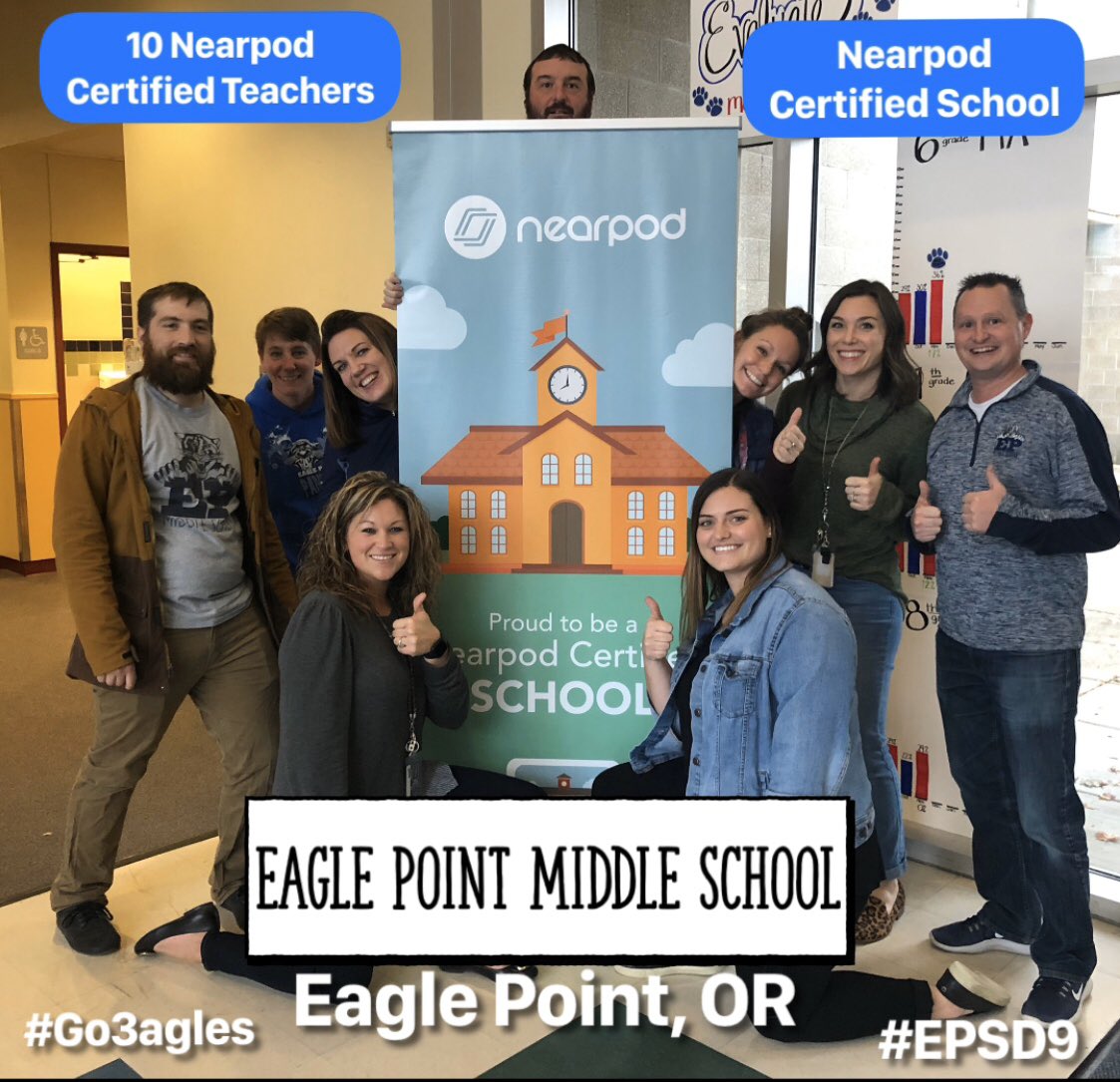 Jpclark03's tweet photo. Congratulations to @epmspanthers on becoming EPSD9’s 1st @nearpod Certified School! 10 Nearpod Certified Educators so far! #Go3agles #EPSD9 #studentengagement @epsd9 https://t.co/UU3t30HaQq