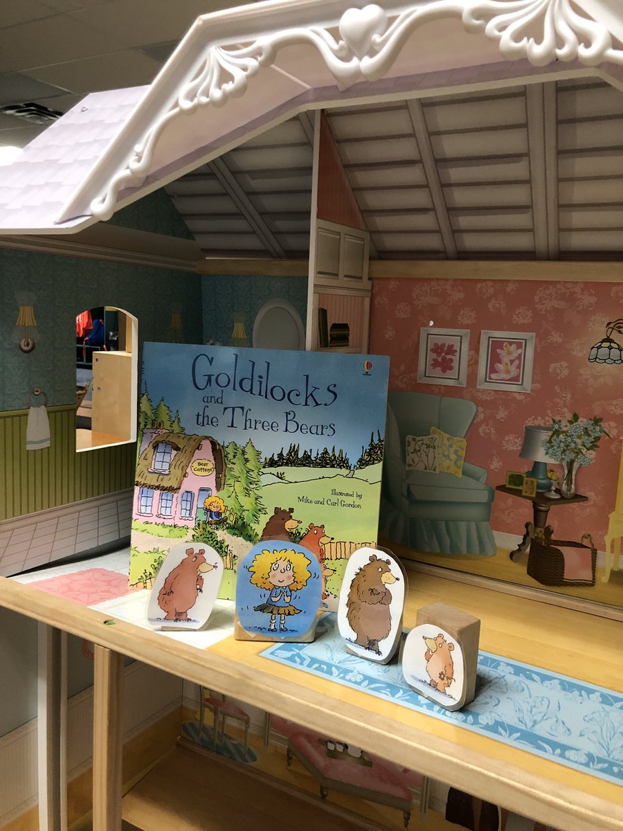 McLennan1977's tweet photo. Turning our doll house into a retell area for Goldilocks and the Three Bears. Children can sequence and  innovate the text using dramatic role play. #literacy #arts #fairytale https://t.co/DD21nyiH4O