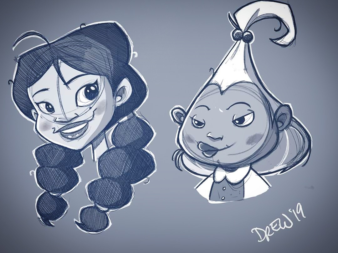 Drawing with my students during lunch