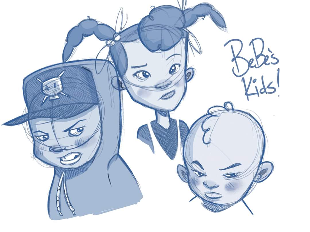 Showing my students how to draw characters without erasing