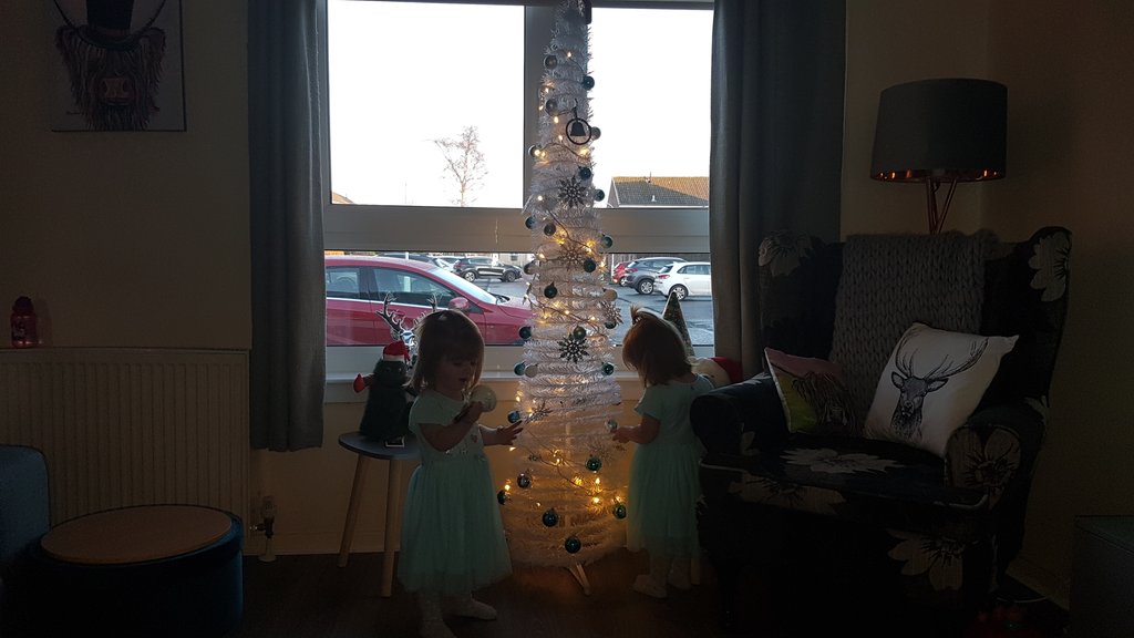 Sez_Lar's tweet photo. Finally put the 🎄up today with the #schmoopies help, took all of 30 seconds...also had works Xmas do, 1st time in 6yrs that @mrchezi has not been there to pick me up 😭😭😭 #devoed #notgettinganyeasier https://t.co/CEa6UWcfLb
