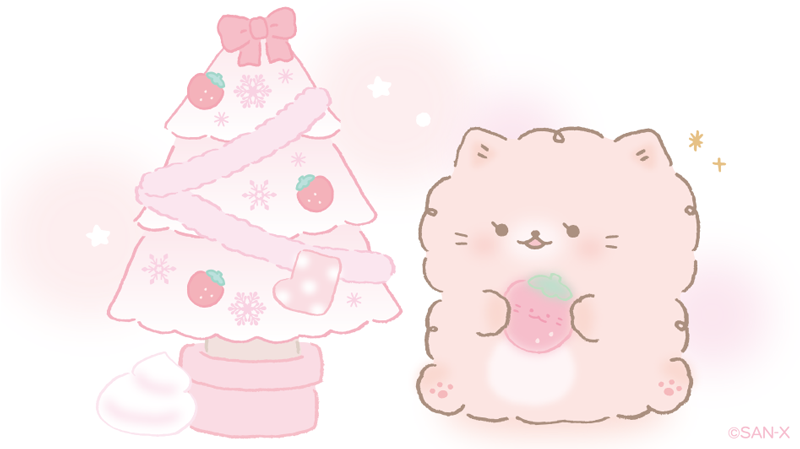 「いちごケーキ風ツリー❓??✨
#クリスマスツリーの日 」|ふんわりねころん【公式】のイラスト