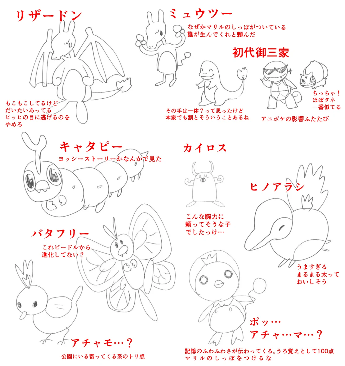 友人が描いた歴代のポケモンが面白すぎるｗｗｗｗ