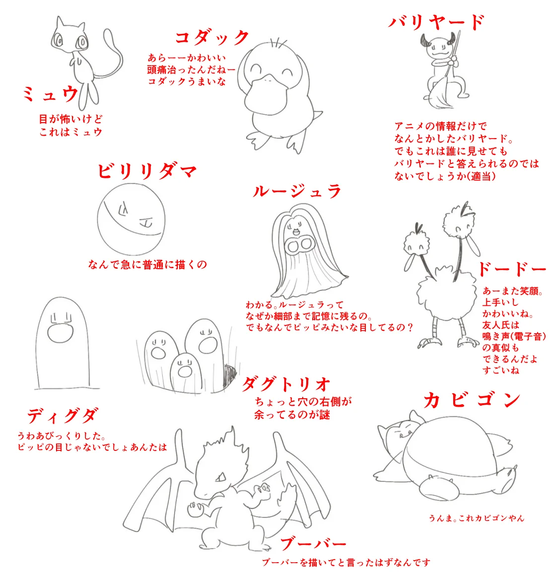 友人が描いた歴代のポケモンが面白すぎるｗｗｗｗ
