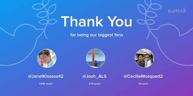 rhian_uno's tweet photo. Our biggest fans this week: JanetKissess42, Josh_ALS, CecilleMosqued2. Thank you! via https://t.co/fjU4HqxTM1 https://t.co/8lHWUmf2WJ