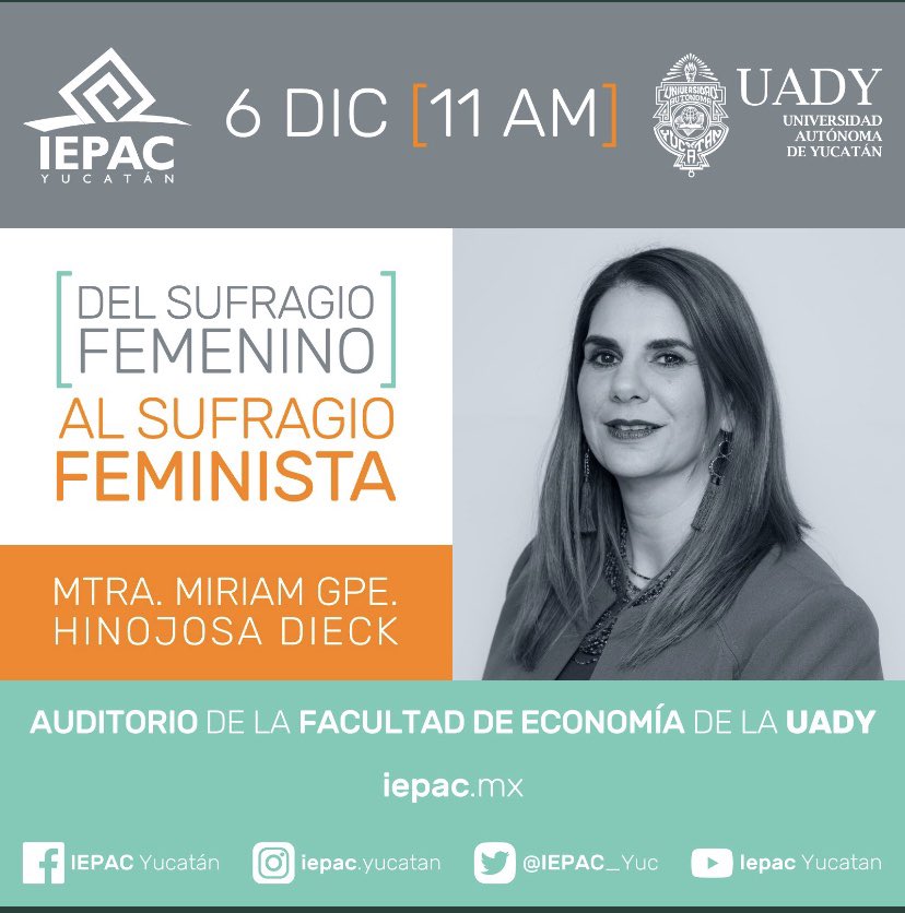 mariluur's tweet photo. El tiempo se va rápido cuando escuchamos a @MiriamHinojosaD  a quien agradezco a nombre del @IEPAC_Yuc compartir sus investigaciones en este recuento histórico de la lucha de las mujeres por la igualdad de derechos  y lo que  falta por hacer.     @AMCEE_AC https://t.co/4cJ01K6tps