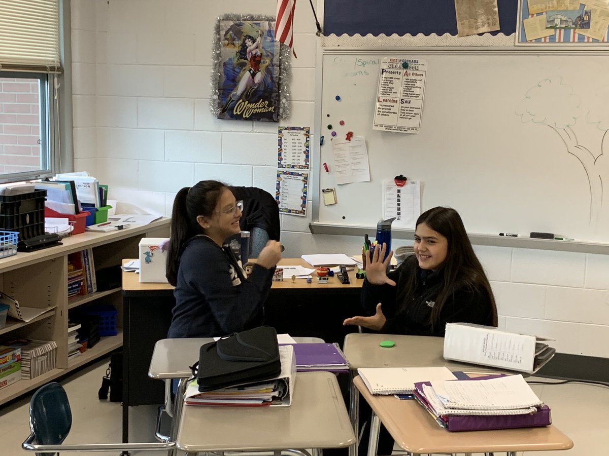 MegW2356's tweet photo. @d300CMS students are playing Rock, Paper, Scissors to explain checks and balances. https://t.co/YBBvrgOfMv