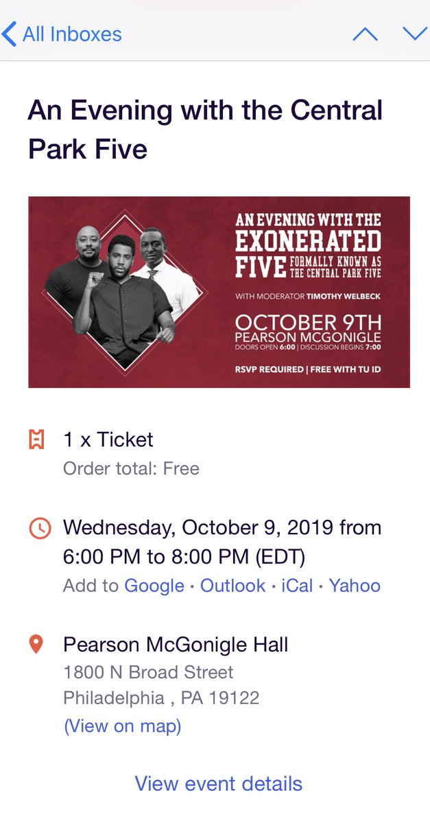 campusproject1's tweet photo. GOT MY TICKET FOR « An evening with the exonerated five » !!!
#Ramy #campusproject #templeuniversity https://t.co/XG508HmEaw