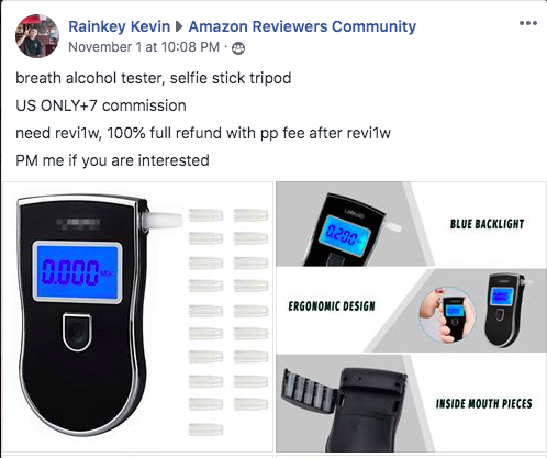 AMZReviewFraud's tweet photo. 3P Seller LAMJAD is committing #reviewfraud on @Amazon by using @Facebook to pay users for reviews. Evidence:

AMZ Listing: https://t.co/aRB8YRrn5o
FB Ad: https://t.co/seydadzSQf
FB Page: https://t.co/om7d6SWyIL
FB Messenger: https://t.co/hKwawFpbdC

CC: @FTC, @amazon_policy https://t.co/rRUG21QnNl