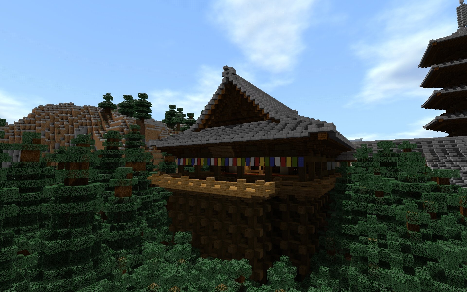 松氏 Twitterissa 舞台のある寺 和風建築 Minecraft建築コミュ