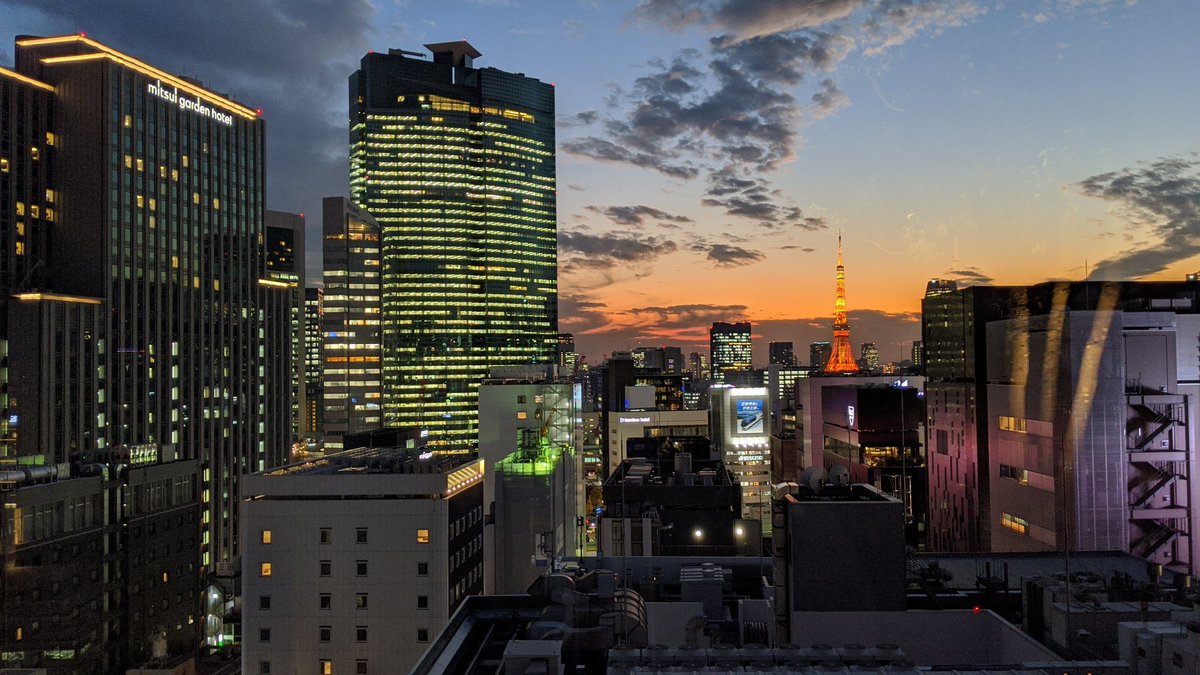 At Ginza Six Building overlooking the Tokyo Tower