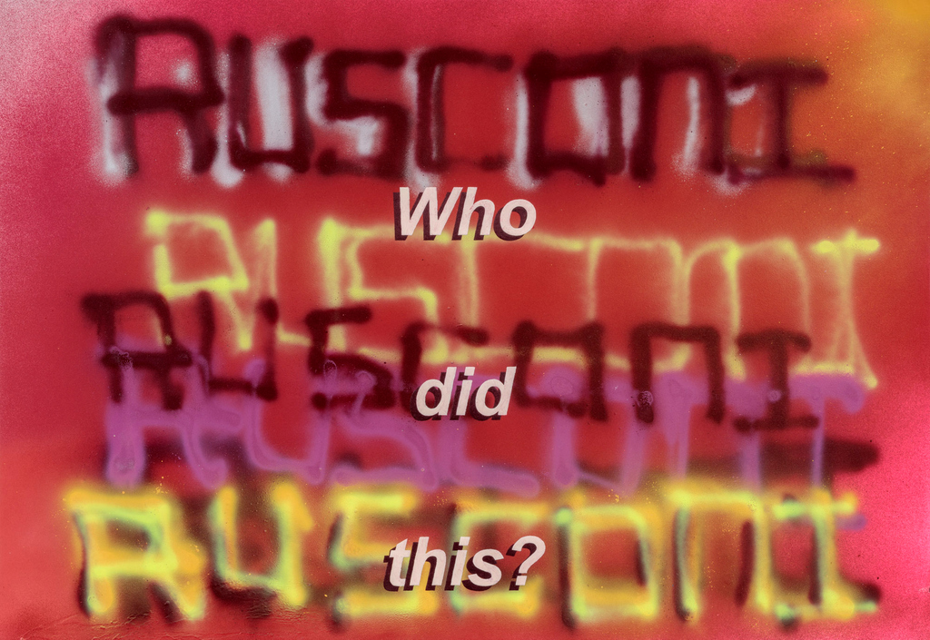 Untitled (Who did this?) by Paul Rusconi.⠀@rusconistudios⠀#paulrusconi #looksgoodonpaper #art #nailpolish #paper #spraypaint #worksonpaper #artist #painting #artwork #fineart #instaart #artcollector #contemporaryartist #creative #abstractart #artgallery #oculusgallery
