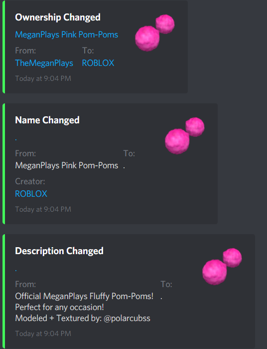 Roblox Ugc Notifier On Twitter Owned - roblox catalog notifier discord