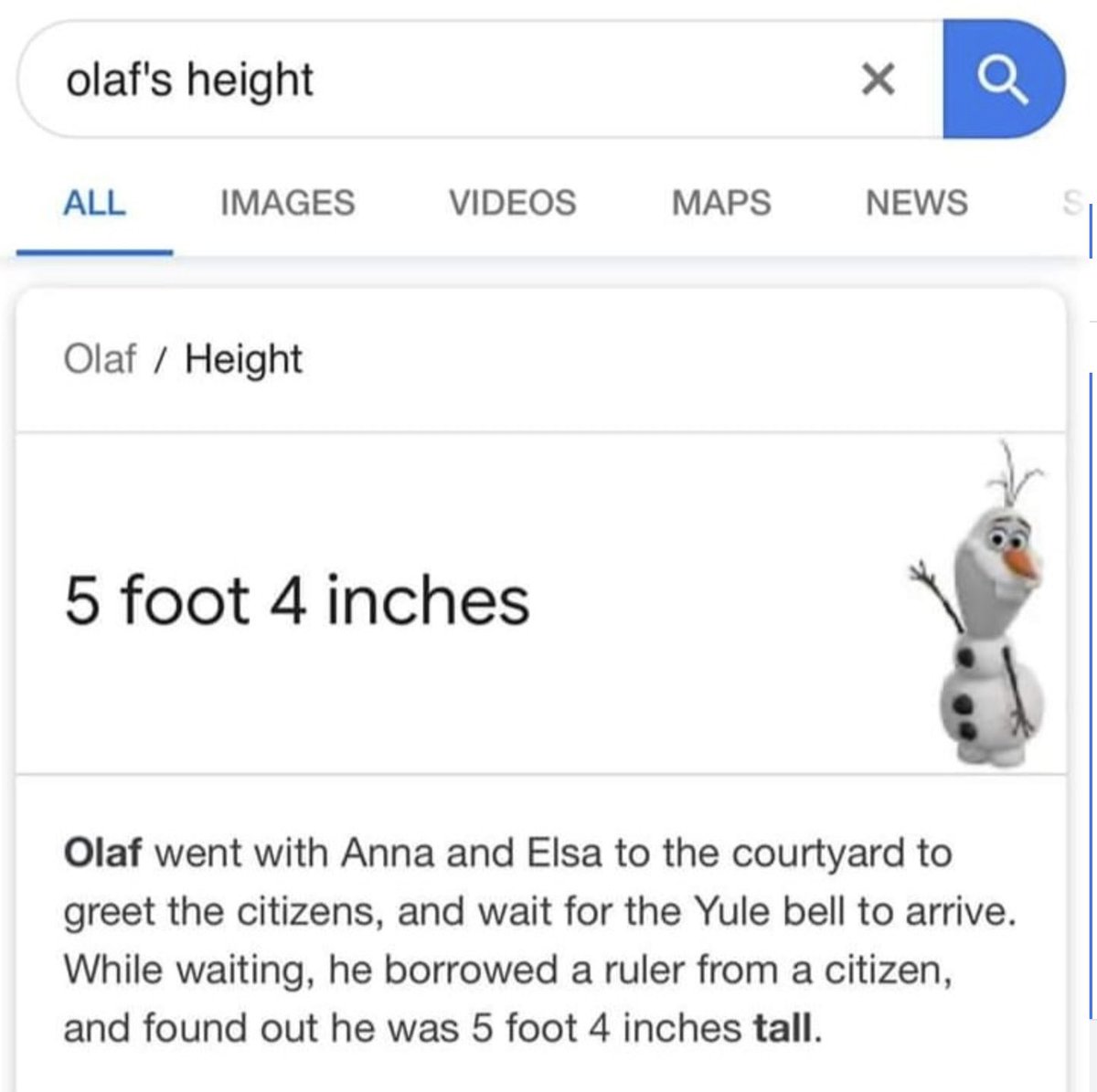 if u ever wanna humble me, just know i’m the same height as olaf.