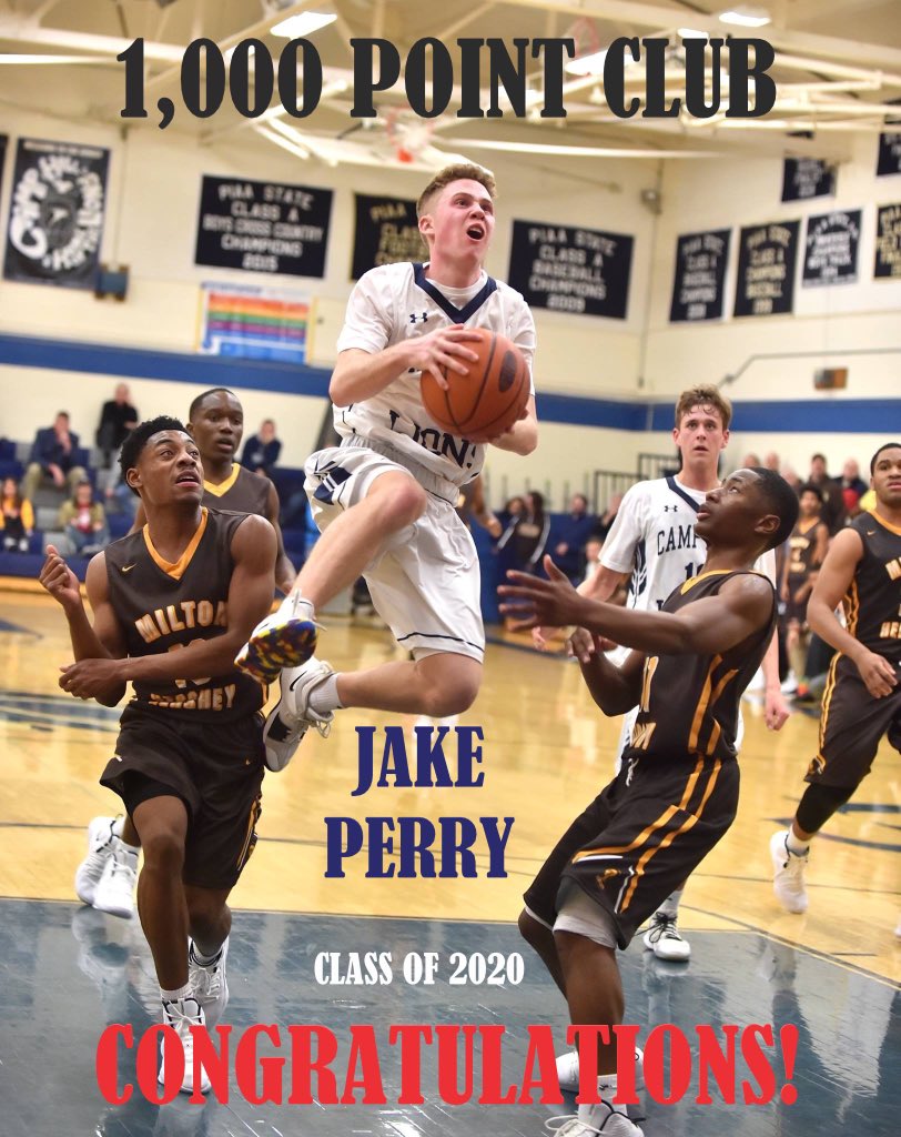 CHLionsHoops's tweet image. CONGRATULATIONS! @perryjake3 for becoming the 22nd player in Camp Hill High School history to join the 1,000 Point Club. Jake scored his 1,000th point vs Bermudian Springs. #GoLions #GoJake