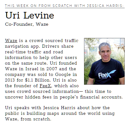 Following the success of <a href="/Waze/">waze</a>, co-founder Uri Levine launched <a href="/FeeX/">FeeX</a> to help you find &amp; avoid hidden investment fees bit.ly/1z0f6Vt